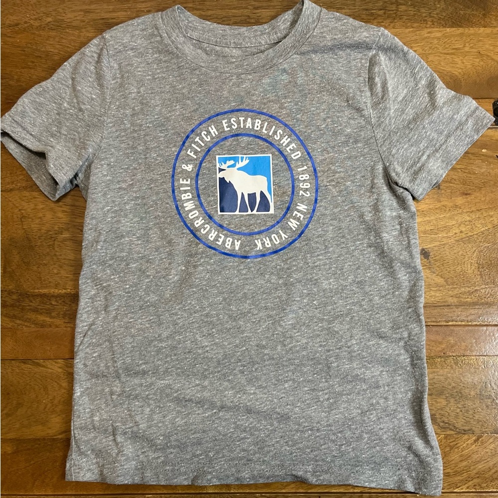 Abercrombie Kids Gray Tee with Blue Logo